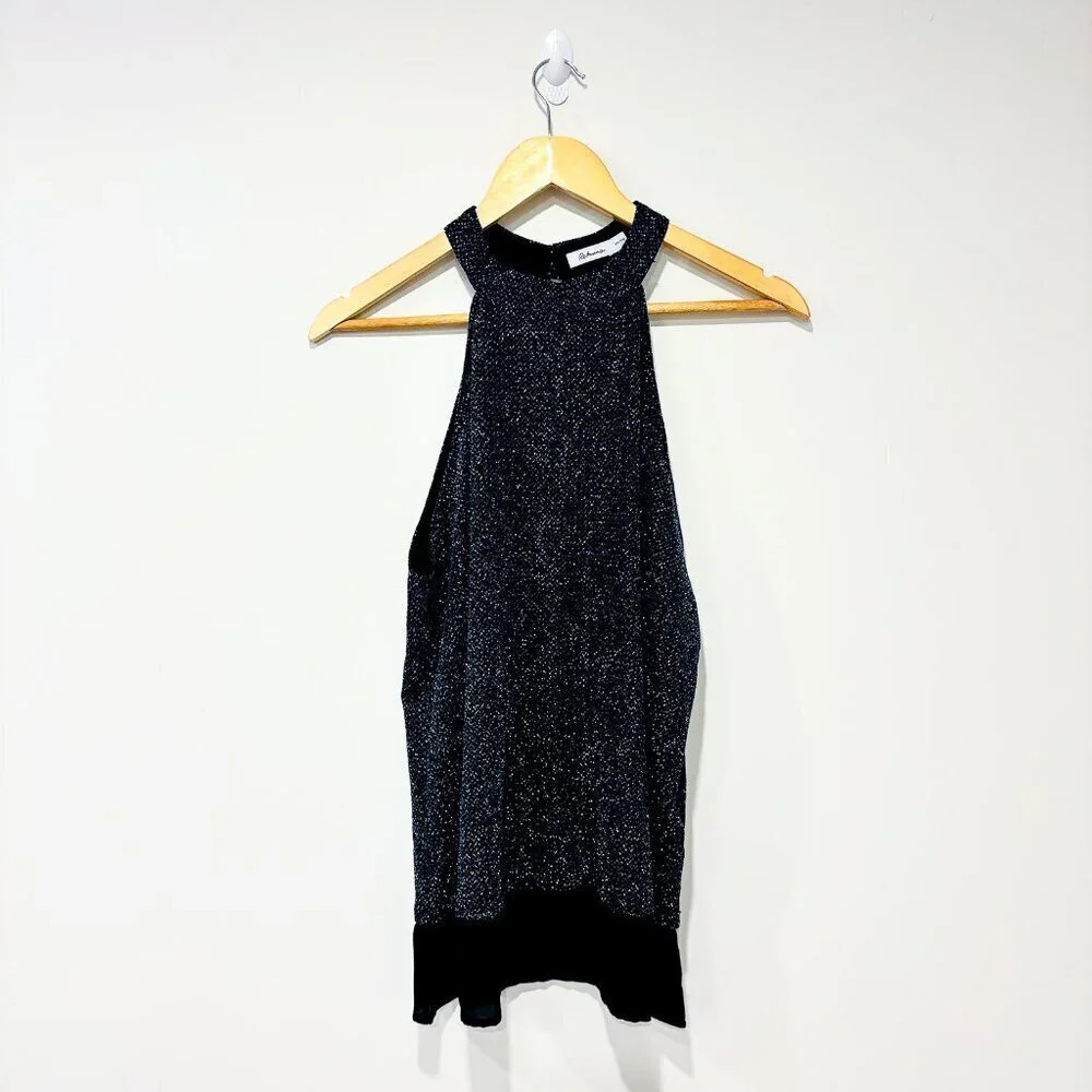 REITMANS Black shiny halter top